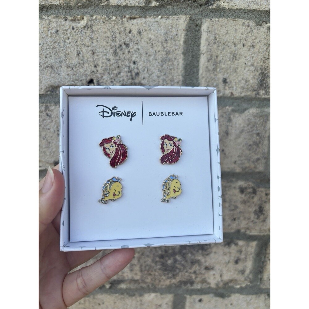 Disney x BaubleBar Ariel & Flounder Earrings Set The Little Mermaid New in Box